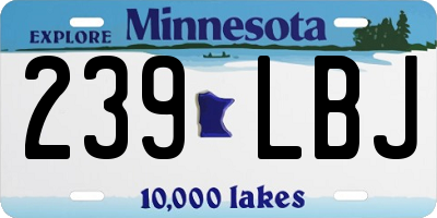 MN license plate 239LBJ