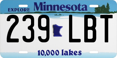 MN license plate 239LBT