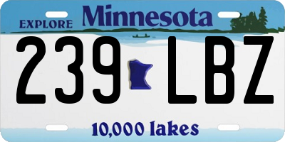 MN license plate 239LBZ