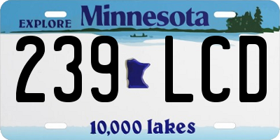 MN license plate 239LCD