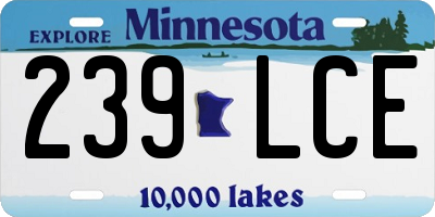 MN license plate 239LCE