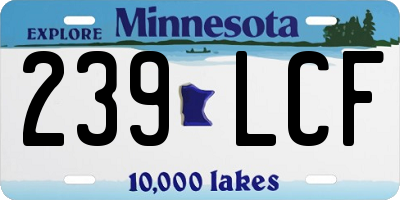 MN license plate 239LCF