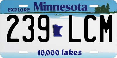 MN license plate 239LCM