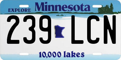 MN license plate 239LCN