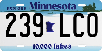 MN license plate 239LCO