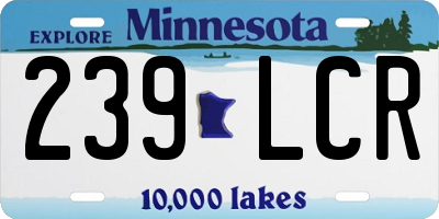 MN license plate 239LCR