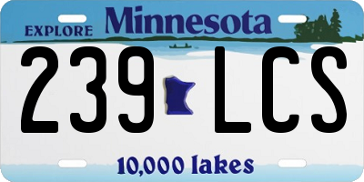 MN license plate 239LCS