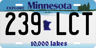 MN license plate 239LCT