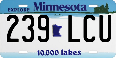 MN license plate 239LCU