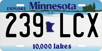 MN license plate 239LCX