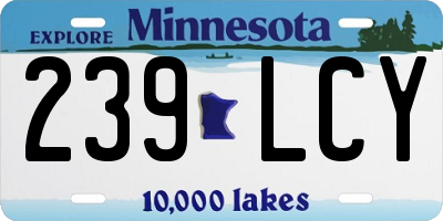 MN license plate 239LCY