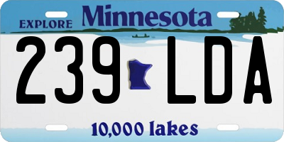MN license plate 239LDA