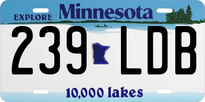 MN license plate 239LDB