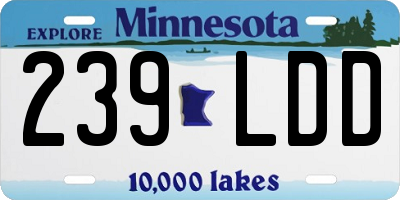 MN license plate 239LDD