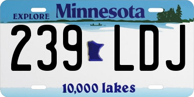 MN license plate 239LDJ