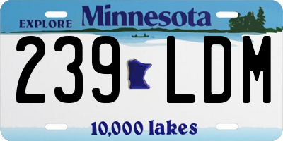 MN license plate 239LDM