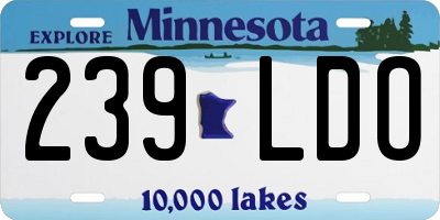 MN license plate 239LDO