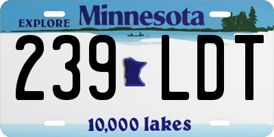 MN license plate 239LDT