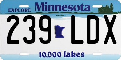 MN license plate 239LDX