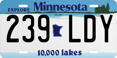 MN license plate 239LDY