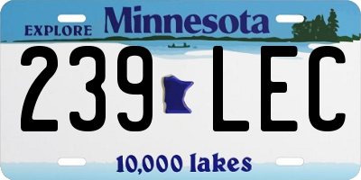 MN license plate 239LEC