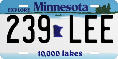 MN license plate 239LEE