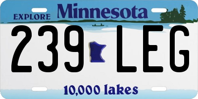 MN license plate 239LEG