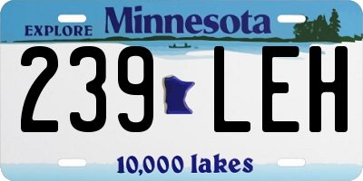MN license plate 239LEH
