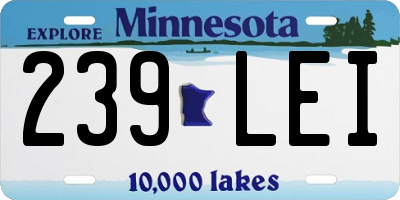 MN license plate 239LEI