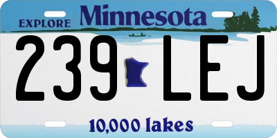 MN license plate 239LEJ