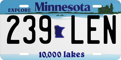 MN license plate 239LEN