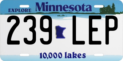 MN license plate 239LEP