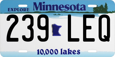 MN license plate 239LEQ
