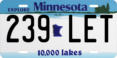 MN license plate 239LET