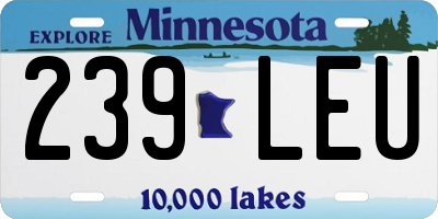 MN license plate 239LEU