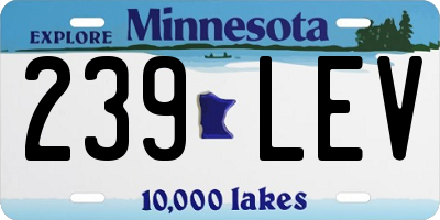 MN license plate 239LEV