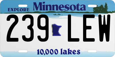 MN license plate 239LEW