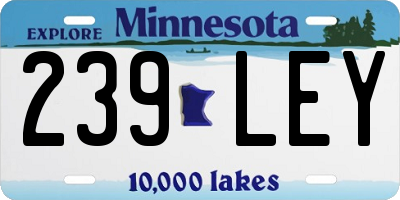 MN license plate 239LEY