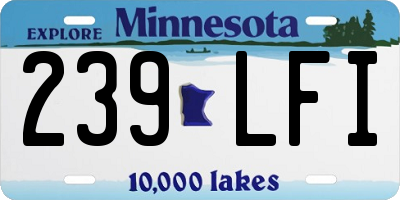 MN license plate 239LFI