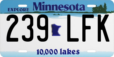 MN license plate 239LFK