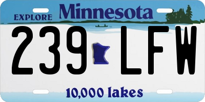 MN license plate 239LFW