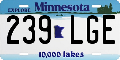 MN license plate 239LGE