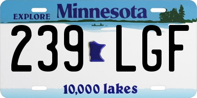 MN license plate 239LGF