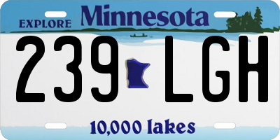 MN license plate 239LGH
