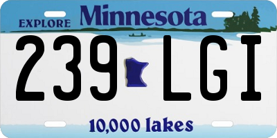 MN license plate 239LGI