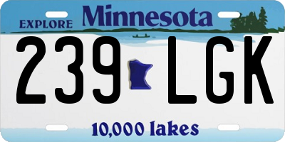 MN license plate 239LGK