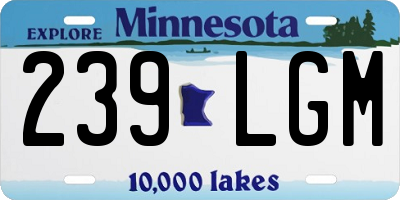 MN license plate 239LGM