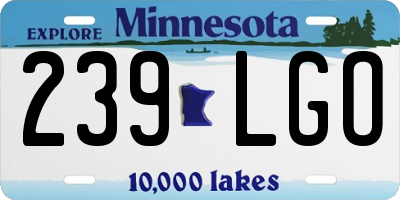 MN license plate 239LGO
