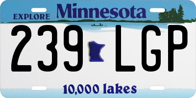 MN license plate 239LGP