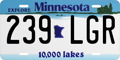 MN license plate 239LGR